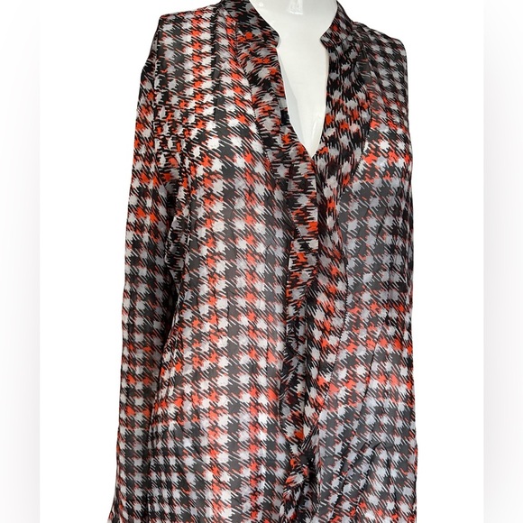 Stylish Marc Cain Houndstooth Blouse - Red and Black - Picture 6 of 10